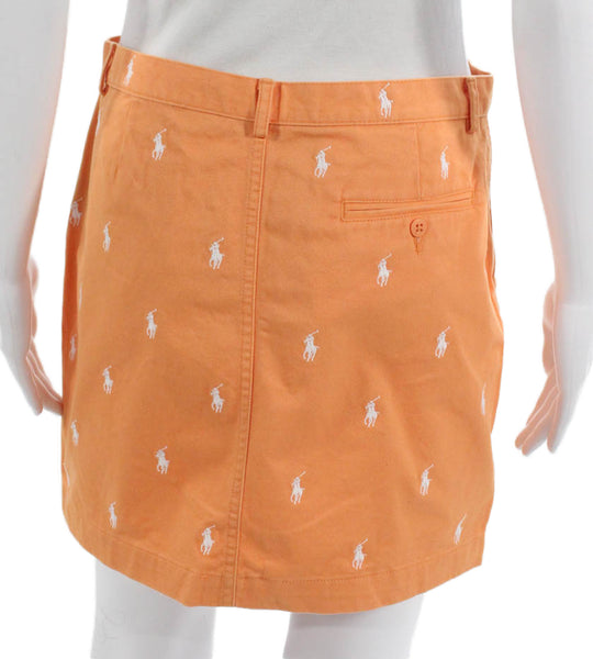 Ralph Lauren Sport Womens Straight Pencil Skirt Orange Button Short Size 4