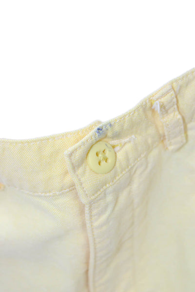 Ralph Lauren Sport Women Yellow Mini Skirt Cotton Button Front Size 6