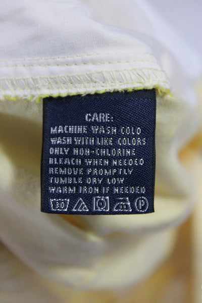Ralph Lauren Sport Women Yellow Mini Skirt Cotton Button Front Size 6