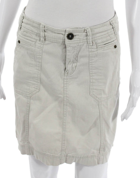 Khakis and Company Women Beige Cargo Skirt Button Cotton Short Size 6