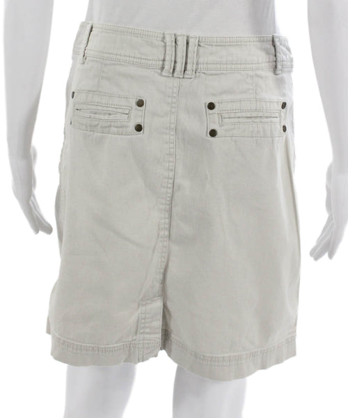 Khakis and Company Women Beige Cargo Skirt Button Cotton Short Size 6