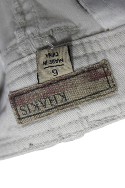 Khakis and Company Women Beige Cargo Skirt Button Cotton Short Size 6