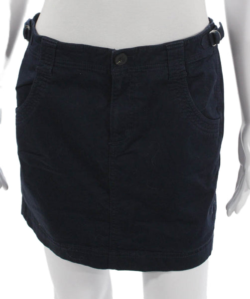 Athleta Womens Cargo Skirt Blue Organic Cotton Button Short Size 6