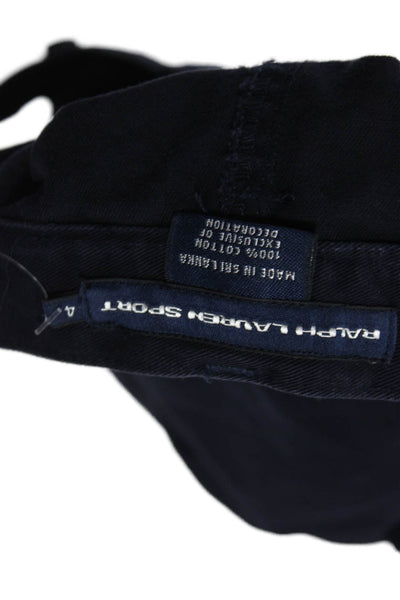 Ralph Lauren Sport Women Blue Cotton Straight Pencil Skirt Button Short Size 4