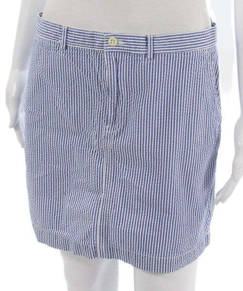 Ralph Lauren Sport Women Straight Pencil Skirt Blue Cotton Short Size 6