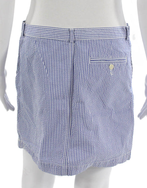 Ralph Lauren Sport Women Straight Pencil Skirt Blue Cotton Short Size 6