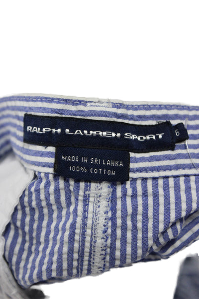 Ralph Lauren Sport Women Straight Pencil Skirt Blue Cotton Short Size 6