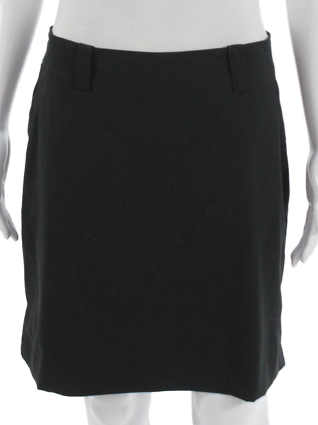 Nike Golf Womens Athletic Short Skirt Black Polyester Zip Size 4 Petite