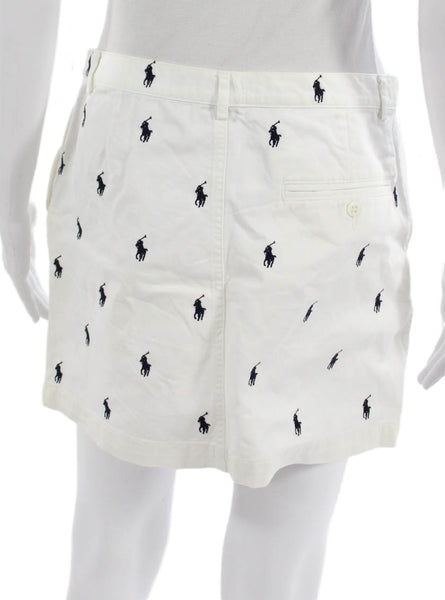 Ralph Lauren Sport Women Straight Pencil Skirt White Cotton Button Size 4