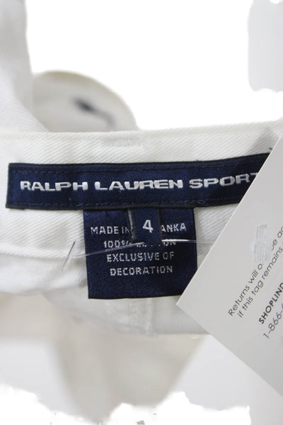 Ralph Lauren Sport Women Straight Pencil Skirt White Cotton Button Size 4