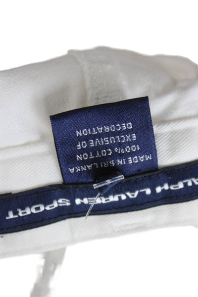 Ralph Lauren Sport Women Straight Pencil Skirt White Cotton Button Size 4
