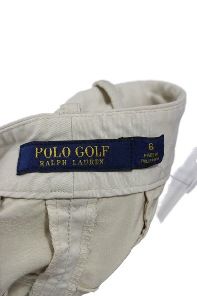 Polo Golf Ralph Lauren Womens Chino Shorts Beige 60% Cotton Size 6
