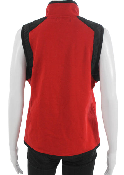 LRL Lauren Active Ralph Lauren Women Sleeveless Red Cotton Zip Vest Size M