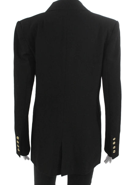 Zara Womens Basic Jacket Black Long Sleeve Button Polyester Size M