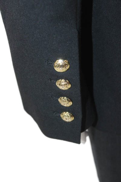 Zara Womens Basic Jacket Black Long Sleeve Button Polyester Size M