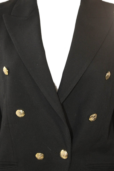 Zara Womens Basic Jacket Black Long Sleeve Button Polyester Size M