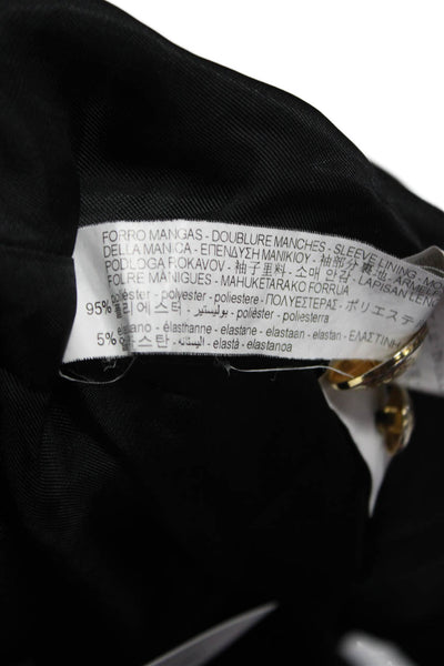 Zara Womens Basic Jacket Black Long Sleeve Button Polyester Size M