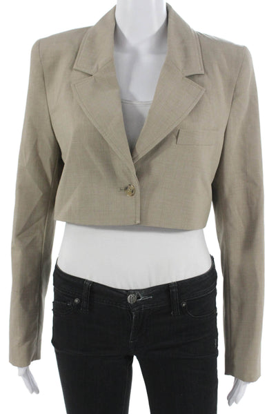 Zara Womens Beige Blazer Long Sleeve Button Polyester Size M