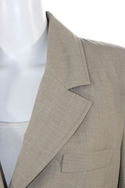 Zara Womens Beige Blazer Long Sleeve Button Polyester Size M