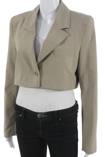 Zara Womens Beige Blazer Long Sleeve Button Polyester Size M