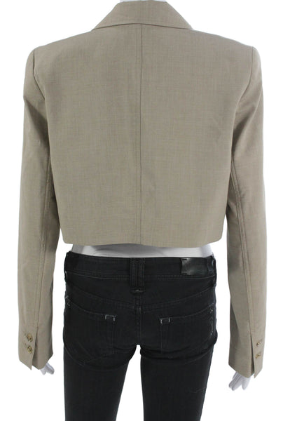 Zara Womens Beige Blazer Long Sleeve Button Polyester Size M