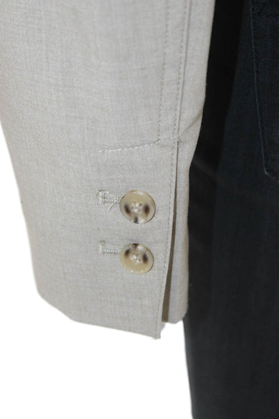Zara Womens Beige Blazer Long Sleeve Button Polyester Size M