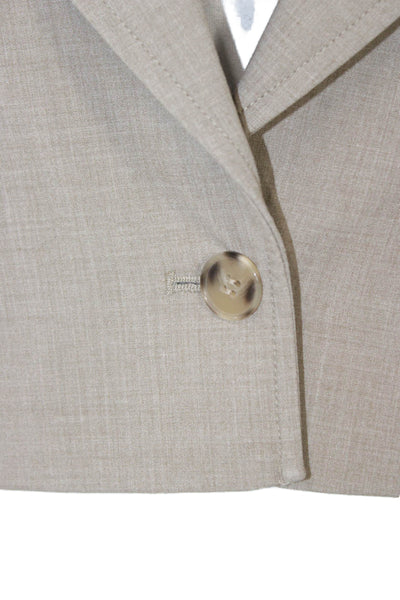 Zara Womens Beige Blazer Long Sleeve Button Polyester Size M