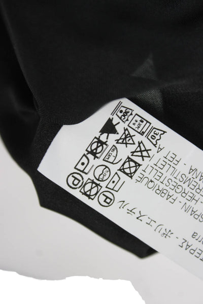 Zara Women Long Sleeve Collared Button Up Blouse Black Polyester Size L