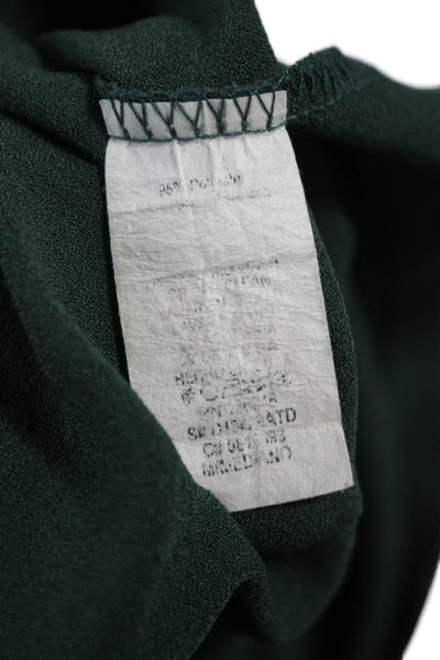 Nasty Gal Womens Shift Dress Green Long Sleeve Round Neck Button Size M
