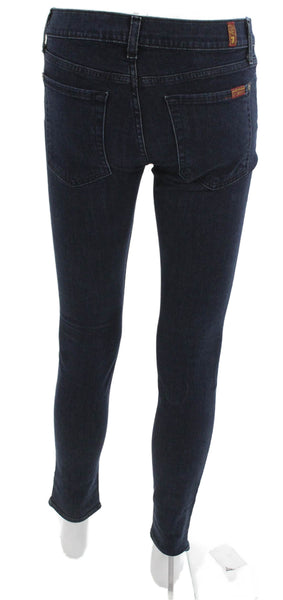 7 For All Mankind Women Skinny Jeans Blue High Rise Cotton Blend Size 26