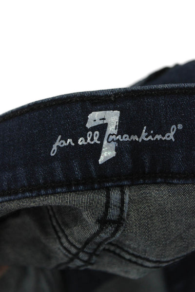 7 For All Mankind Women Skinny Jeans Blue High Rise Cotton Blend Size 26