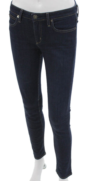 Theory Womens Skinny Jeans Blue High Rise Cotton Blend Size 26