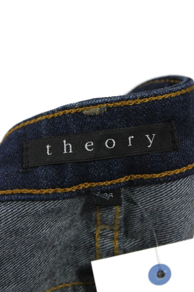 Theory Womens Skinny Jeans Blue High Rise Cotton Blend Size 26