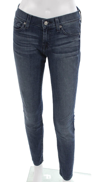 7 For All Mankind Womens Skinny Jeans Blue Size 26