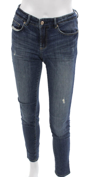 Joe Fresh Women Skinny Jeans Blue High Rise Cotton Inseam 30 Size 0