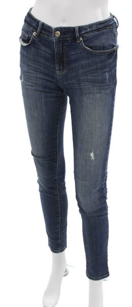 Joe Fresh Women Skinny Jeans Blue High Rise Cotton Inseam 30 Size 0