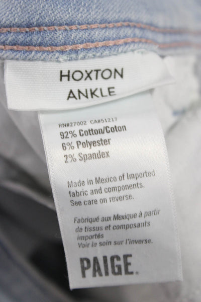 Paige Women Ankle Jeans Blue Cotton Blend High Rise Inseam 28 Size 26