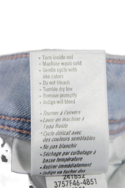 Paige Women Ankle Jeans Blue Cotton Blend High Rise Inseam 28 Size 26