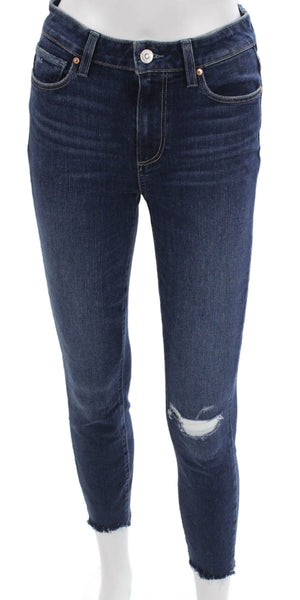 Paige Womens High Rise Skinny Jeans Blue Cotton Blend Size 26