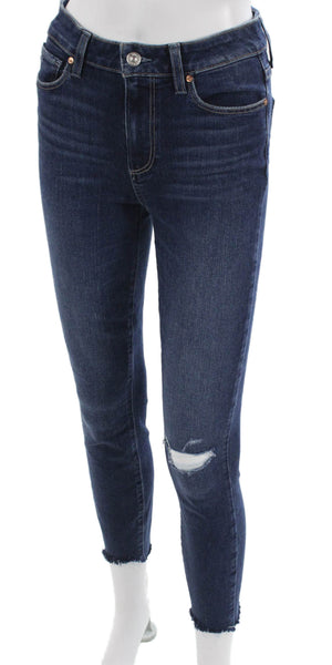 Paige Womens High Rise Skinny Jeans Blue Cotton Blend Size 26