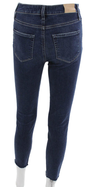 Paige Womens High Rise Skinny Jeans Blue Cotton Blend Size 26