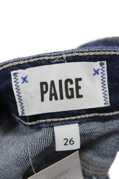 Paige Womens High Rise Skinny Jeans Blue Cotton Blend Size 26