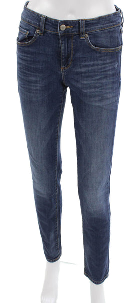 Joe Fresh Women Skinny Jeans Blue High Rise Cotton Blend Button Size 26