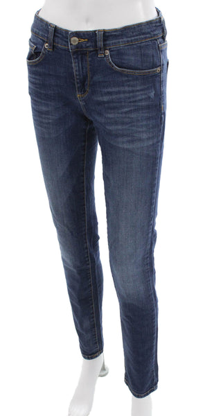 Joe Fresh Women Skinny Jeans Blue High Rise Cotton Blend Button Size 26
