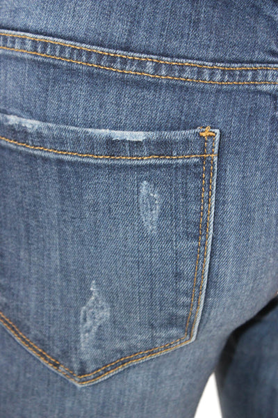 Joe Fresh Women Skinny Jeans Blue High Rise Cotton Blend Button Size 26