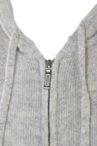 The Cashmere Project Womens Cashmere Full Zip Star Hoodie Gray Size S