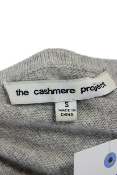 The Cashmere Project Womens Cashmere Full Zip Star Hoodie Gray Size S