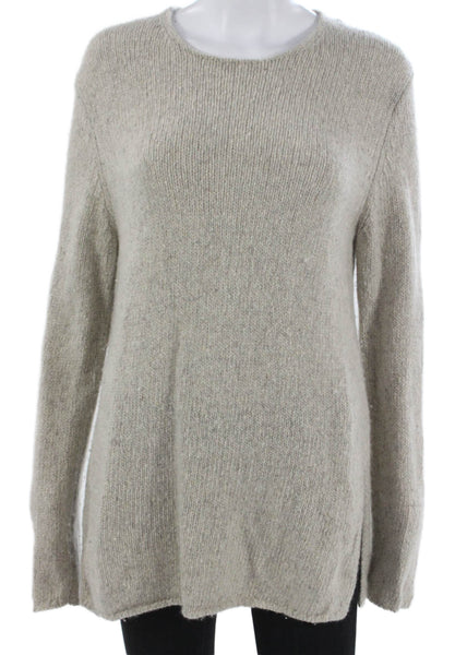 Vince Women Cashmere Crew Neck Pullover Sweater Gray Size M