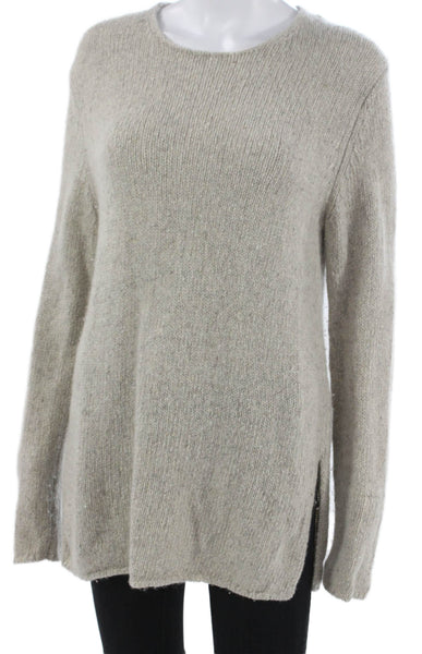 Vince Women Cashmere Crew Neck Pullover Sweater Gray Size M