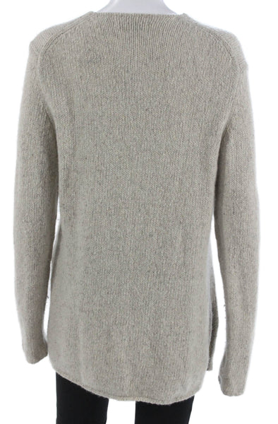 Vince Women Cashmere Crew Neck Pullover Sweater Gray Size M